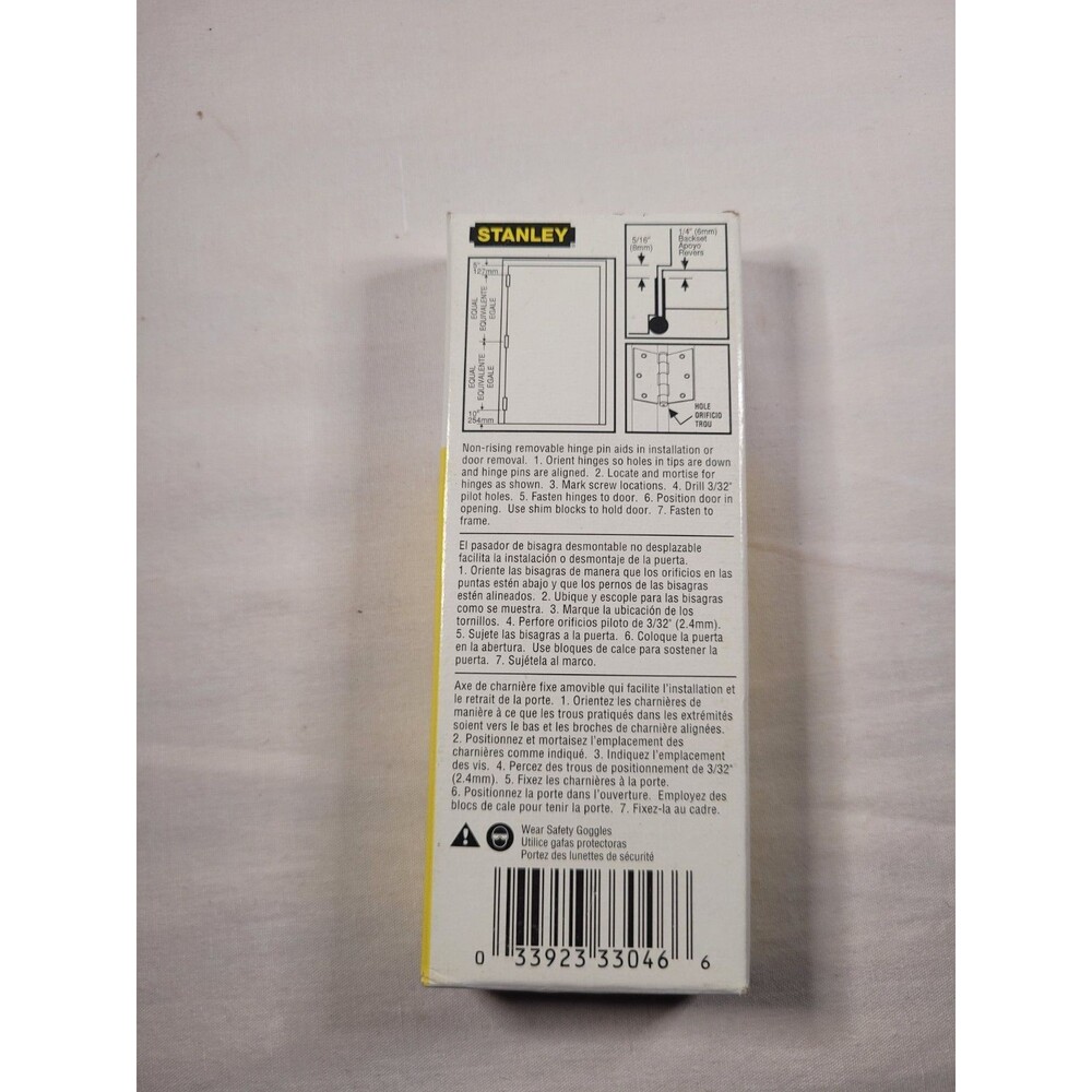 Lot of 10 STANLEY 3.5" Door Hinges 08-2100 w/ Screws Stainless Steel Brass NEW - Picture 3 of 3